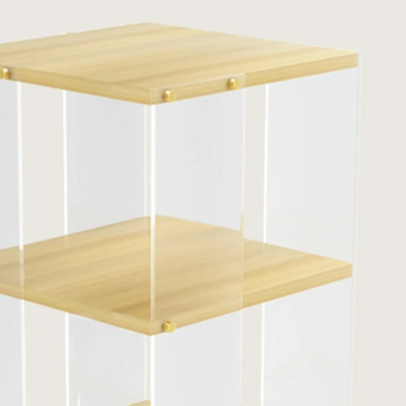 Acrylic 4-Tier Narrow Open Back Bookcase with Wheels