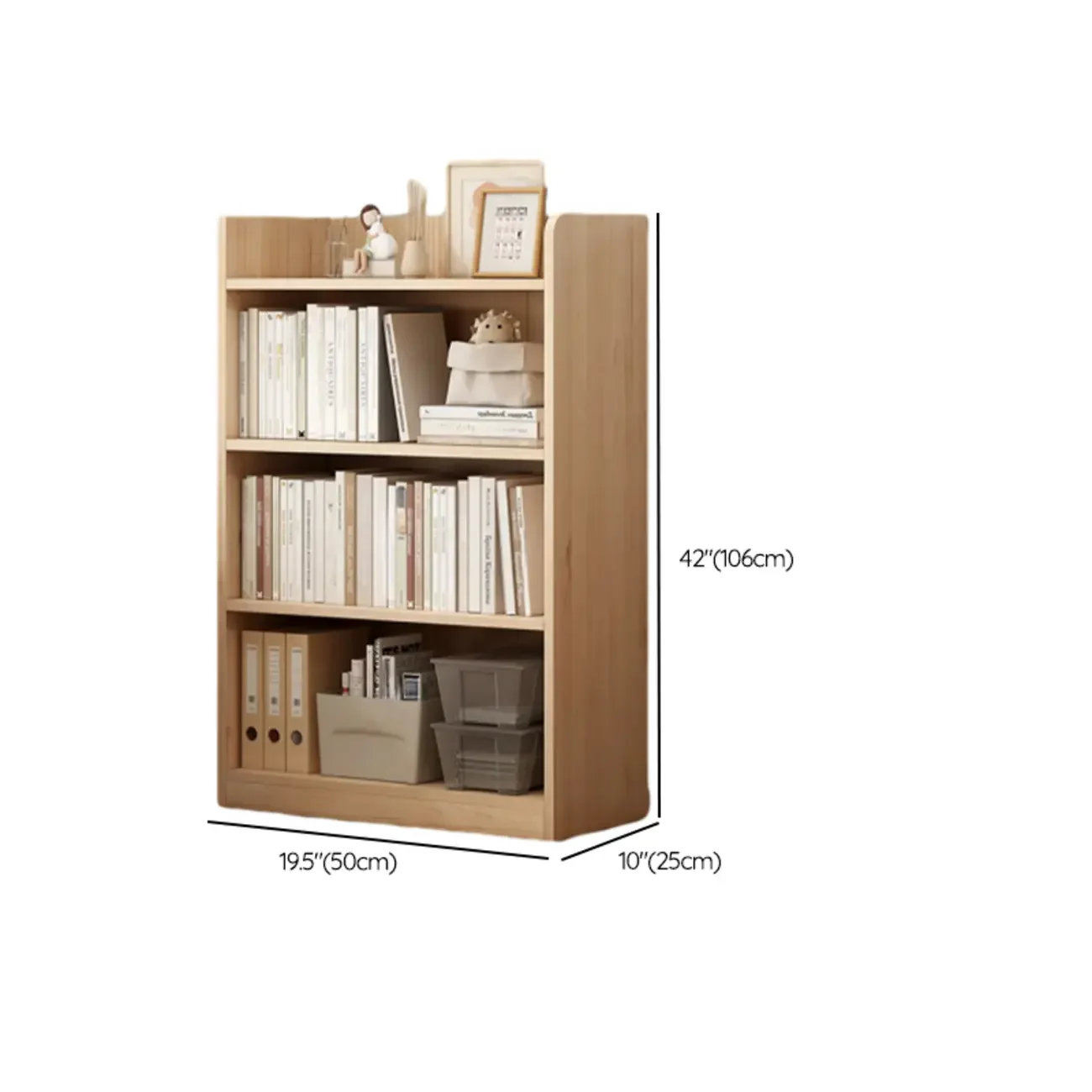 Natural Pine Vertical 6-Tier Barrister Closed Back Bookcase