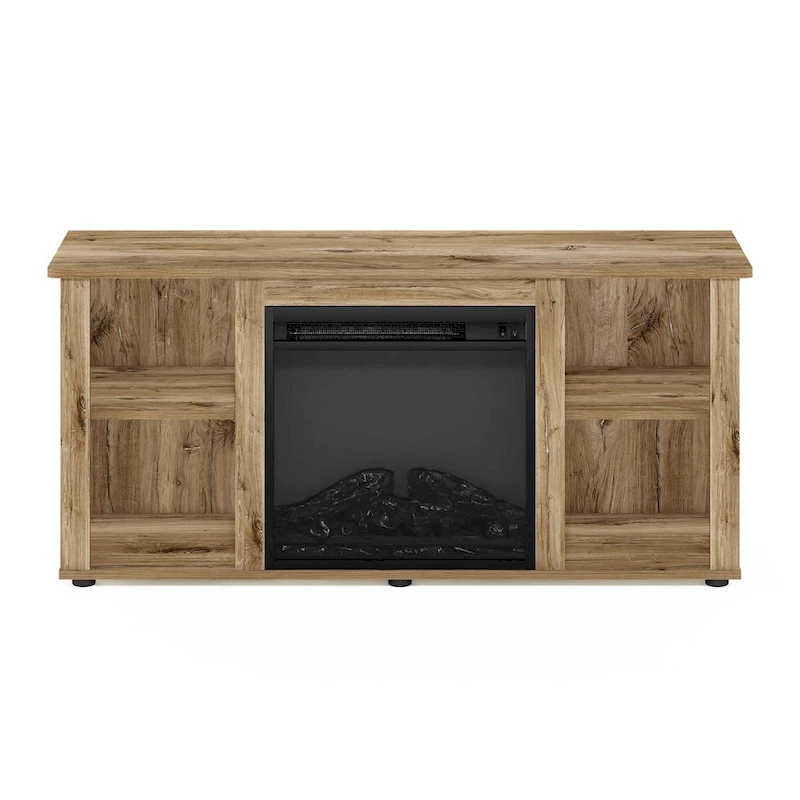 Furinno Jensen TV Stand with Fireplace