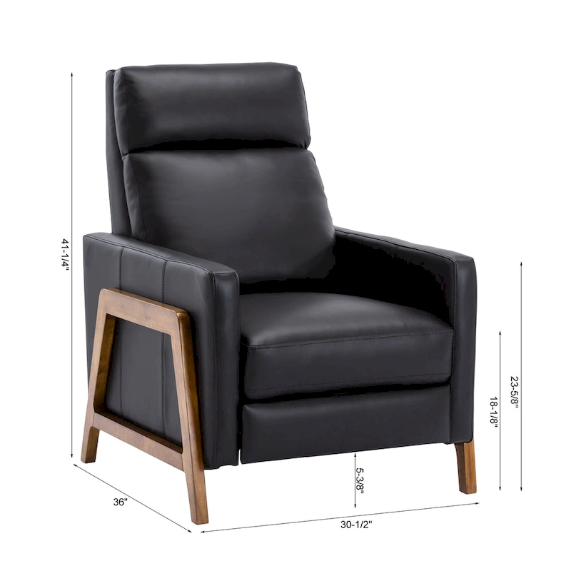 Roland Top Grain Leather Push Back Recliner by Greyson Living