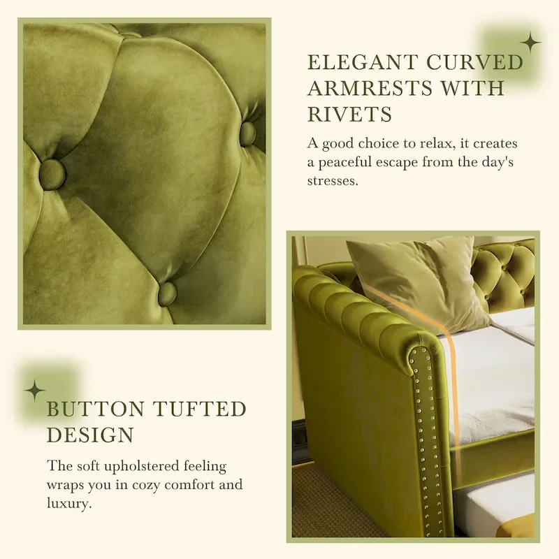 Christopher Knight Home - Augusta Velvet Upholstered Tufted Daybed with Trundle Design