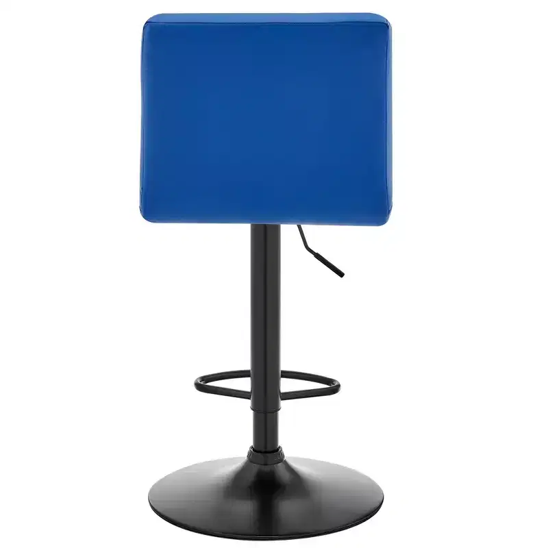 Duval Adjustable Barstool with Faux Leather and Metal Finish - Armen Living