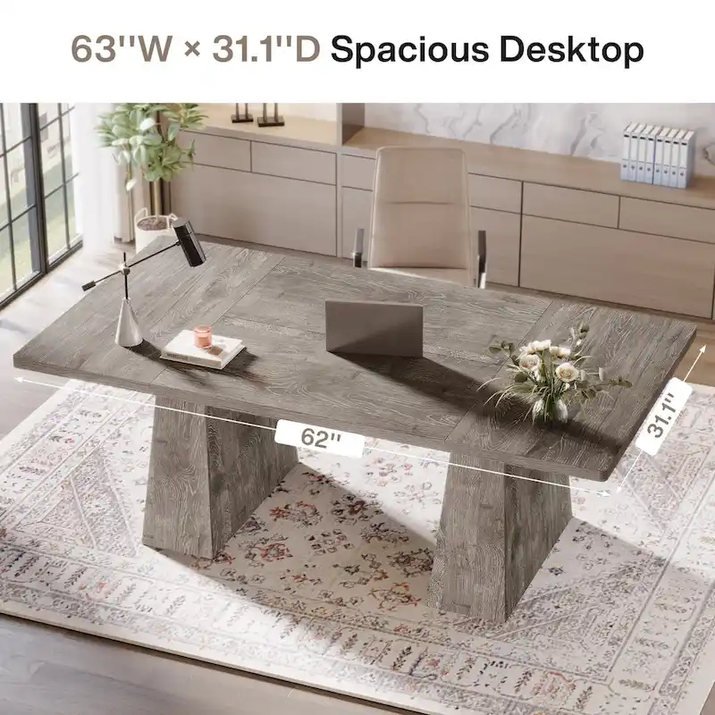 63 Inches Modern Executive Office Desk Large Computer Conference Table