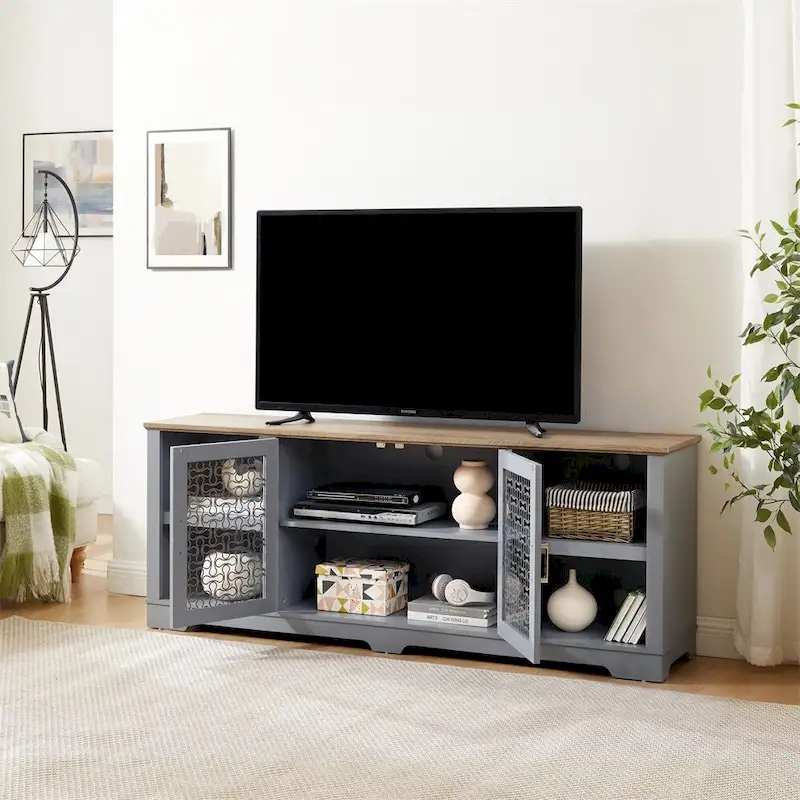 Modern Farmhouse TV Media Stand,Large Home Entertainment Console