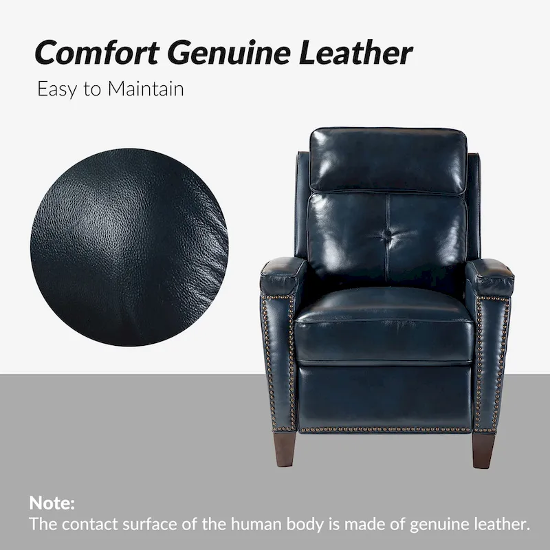 Gaspar Mid-Century  Pushback Recliner with Nailhead Trim by