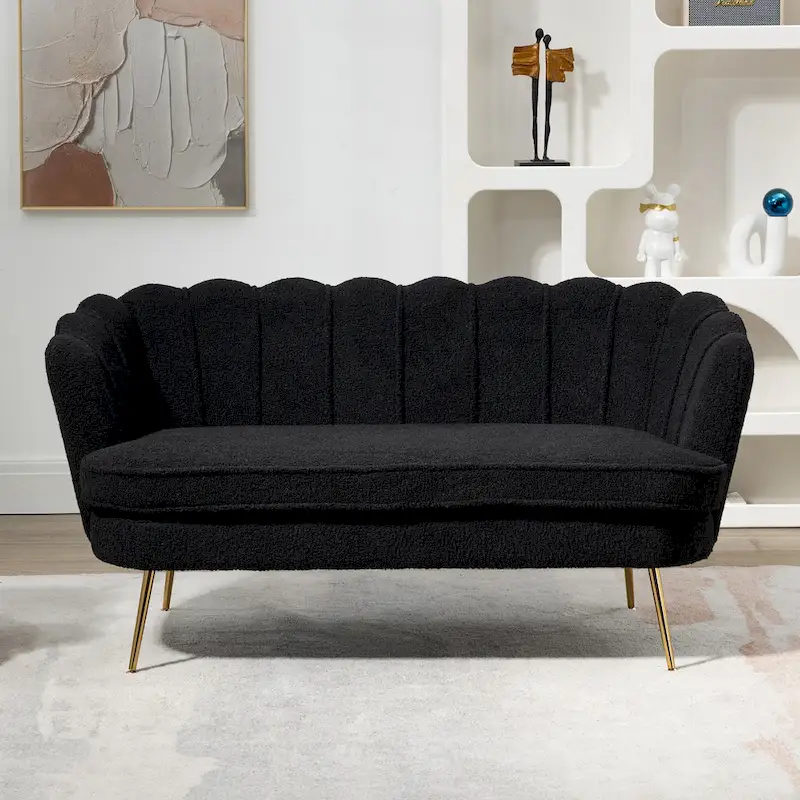 59W Mid-century Modern Tufted Loveseat Upholstered Sofa