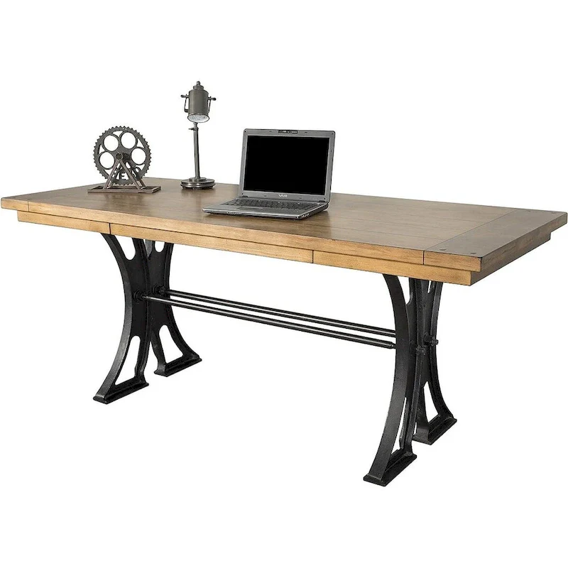 Toulouse Rustic Writing Desk, Writing Table, Office Desk, Brown