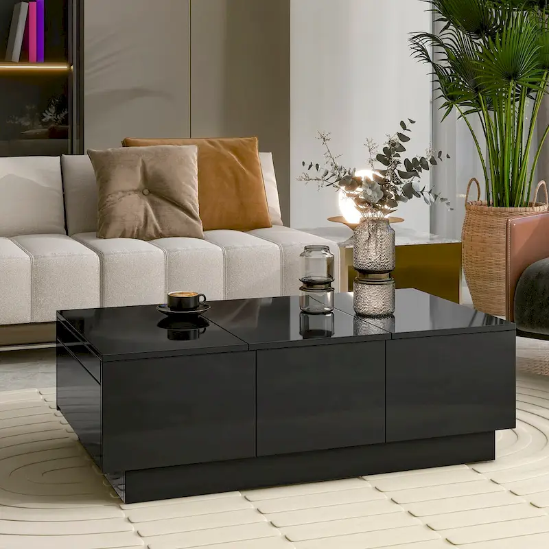 Multifunctional Extendable Coffee Table Sofa Table Cocktail Table with 2 Hidden Storage Compartment