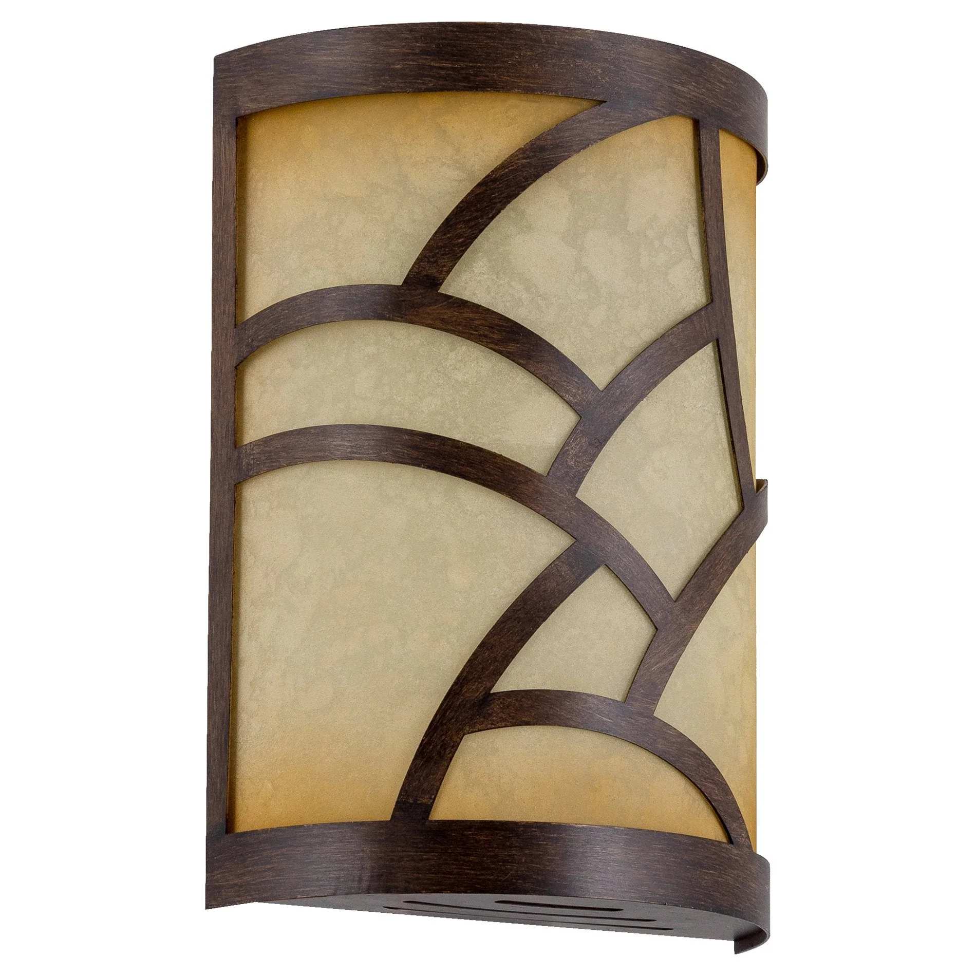 Cromwell 10 Traditional wood finish Metal Chime Cover / Tea-Stained Glass
