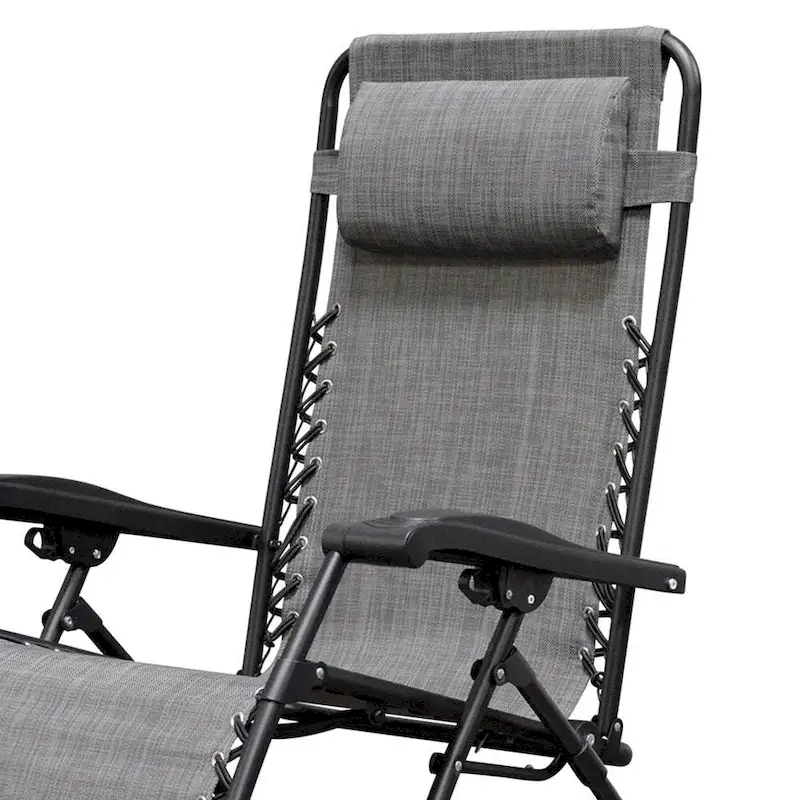 Infinity Zero Gravity Steel Frame Patio Deck Chair, Grey (Pair) - 22