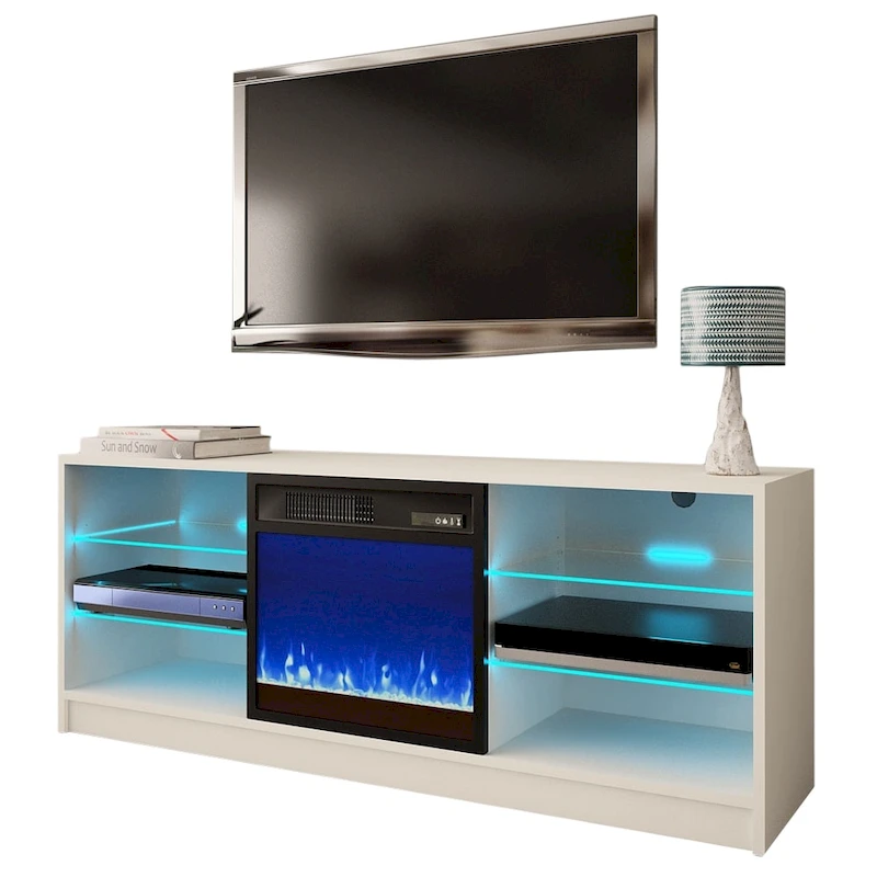 Manhattan Electric Fireplace Modern 58 TV Stand