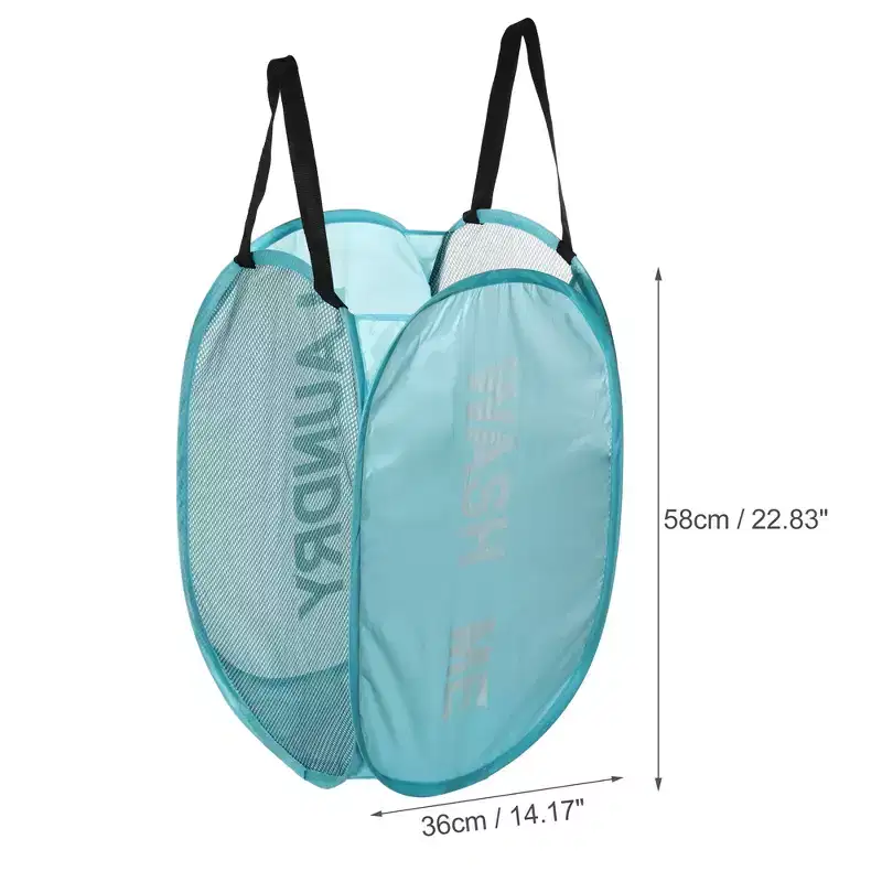 Foldable Mesh Laundry Basket, Black/Blue/Green/Pink, 75L, 1-Person Use