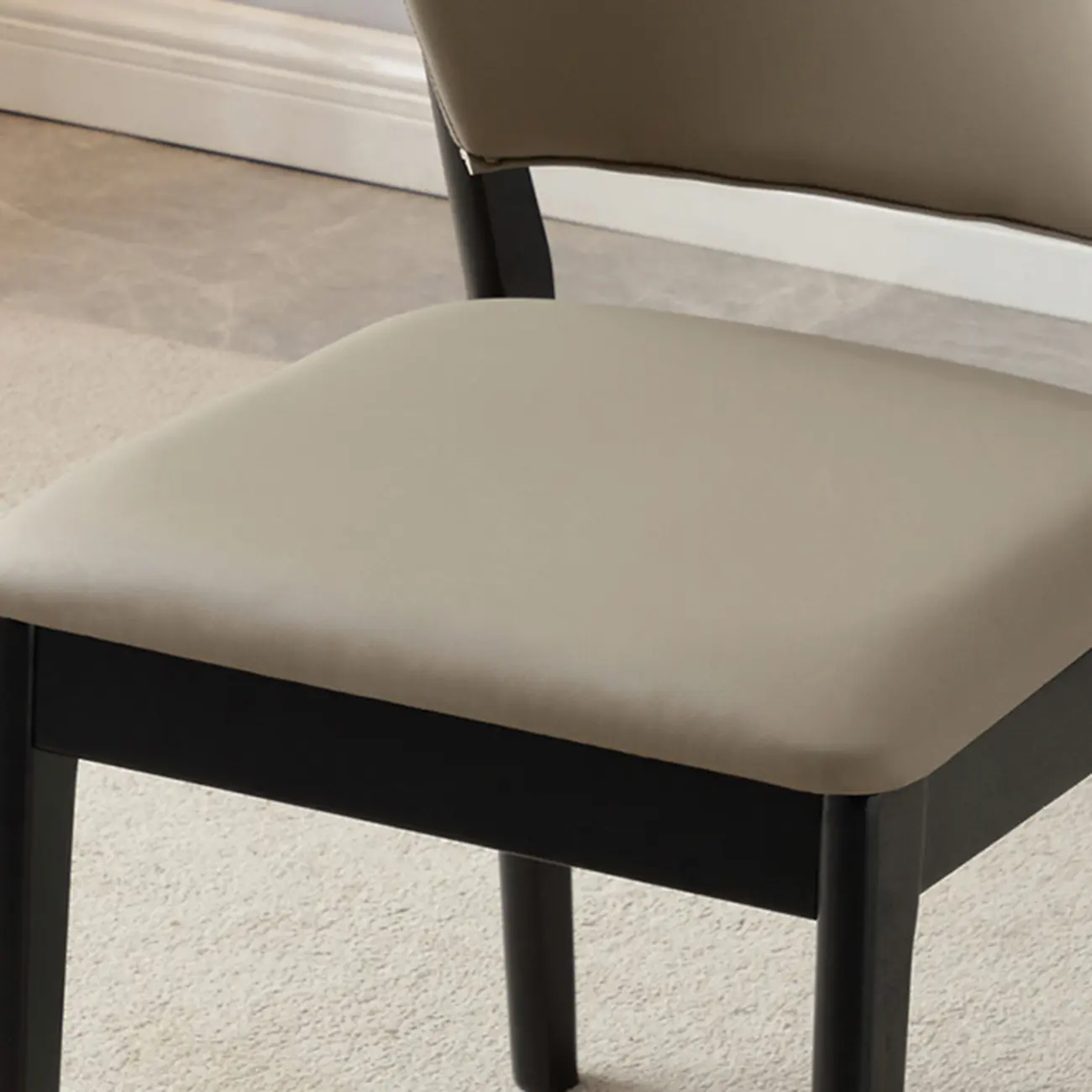 Scandinavian Faux Leather Low Back Dining Chair