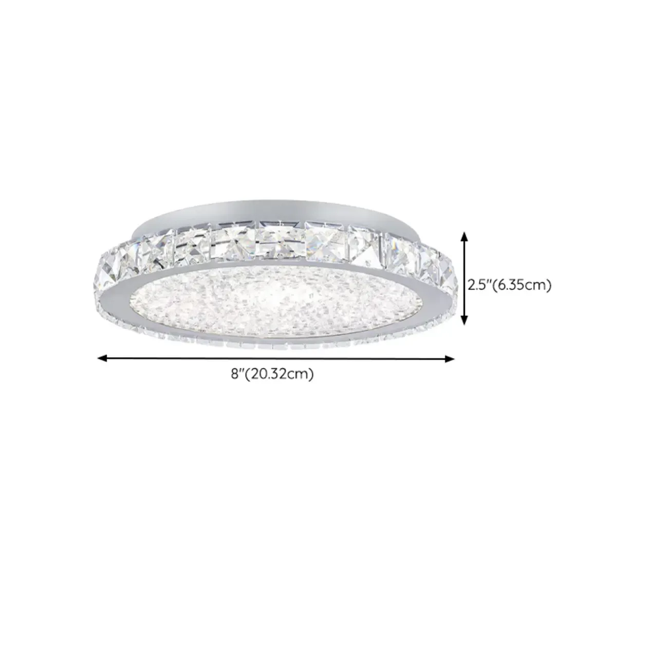 Small LED Flush Mount Ceiling Light with Crystal Shade