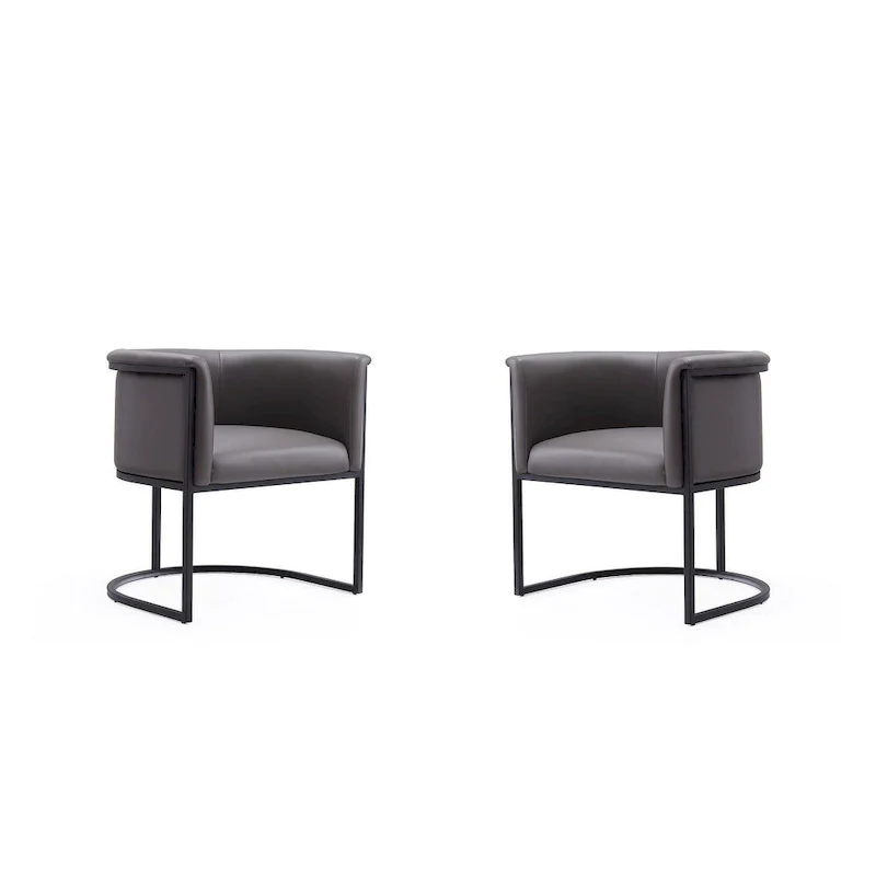 Faux Leather Dining Chairs Set of 2 - Pebble/White/Saddle/Tan/Black