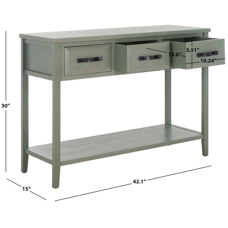 SAFAVIEH Jennette Black/ Walnut Console Table - 42Wx15Dx30H