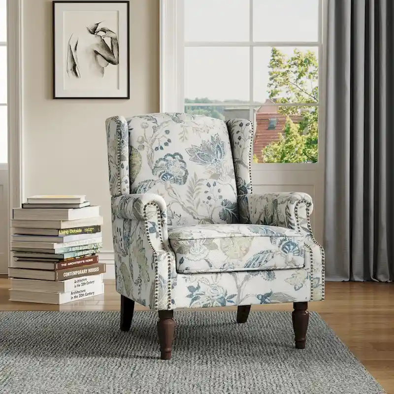 Upholstered Accent Chair Nailhead Trim Arm Chair