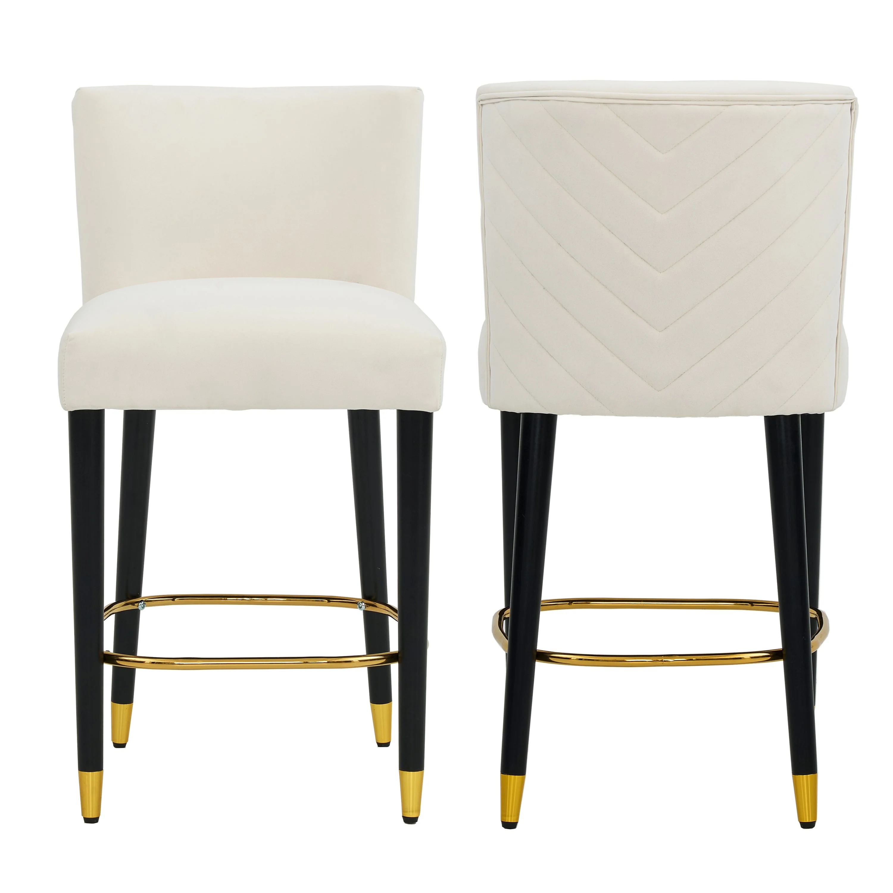 Modern Upholstered Tufted Bar Stools Set of 2