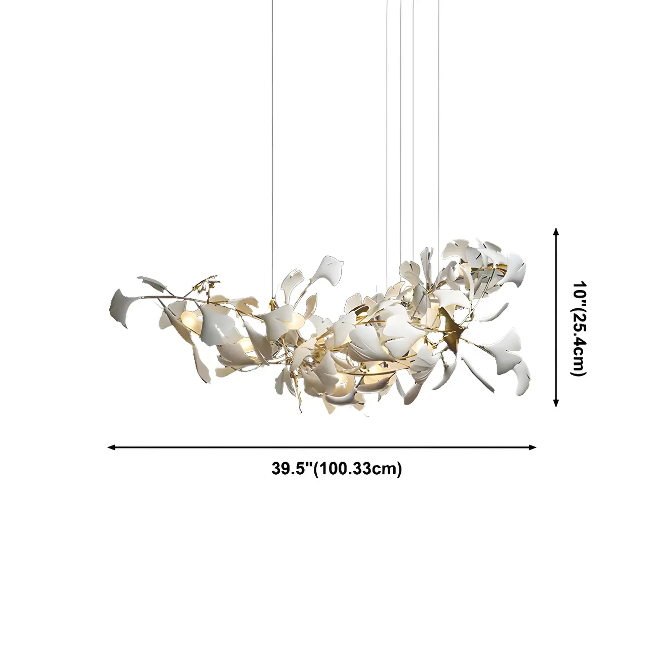 Dining Area Modern White Leaf-Inspired Chandelier