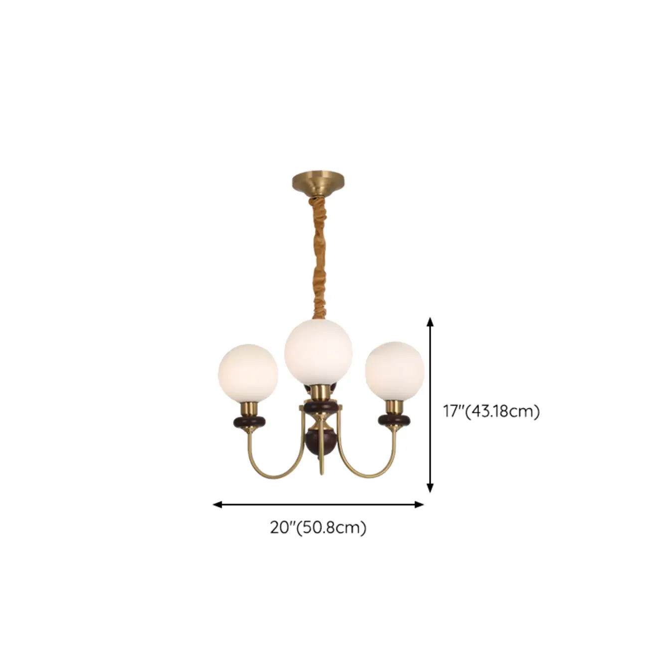 Gold Classic Globe Glass Chandelier Height Adjustable