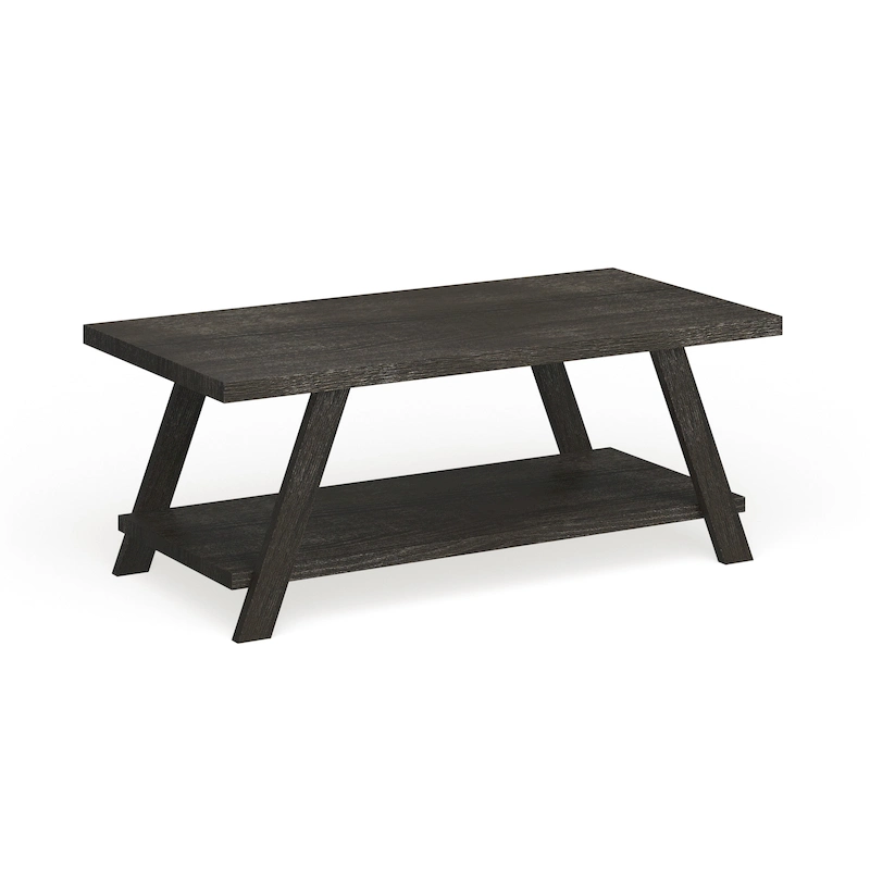 Roundhill Furniture The Gray Barn Cedar Ridge Contemporary Replicated Wood Shelf Coffee Table