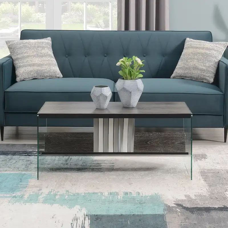 Convenience Concepts SoHo Glass Coffee Table with Shelf