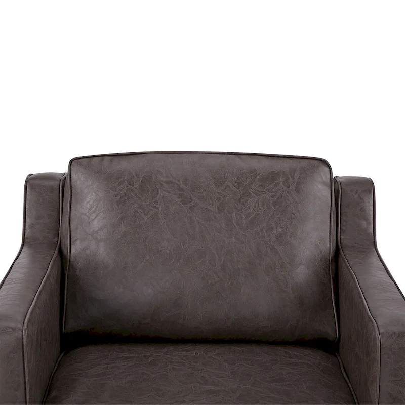 Sedona Modern Accent Chair, Faux Linen / Vegan Leather Armchair