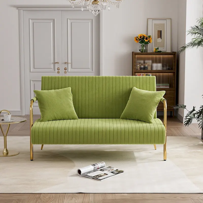 Ouyessir Upholstered Loveseat, Tufted Back Couch, Accent Armchair with 2 Pillows