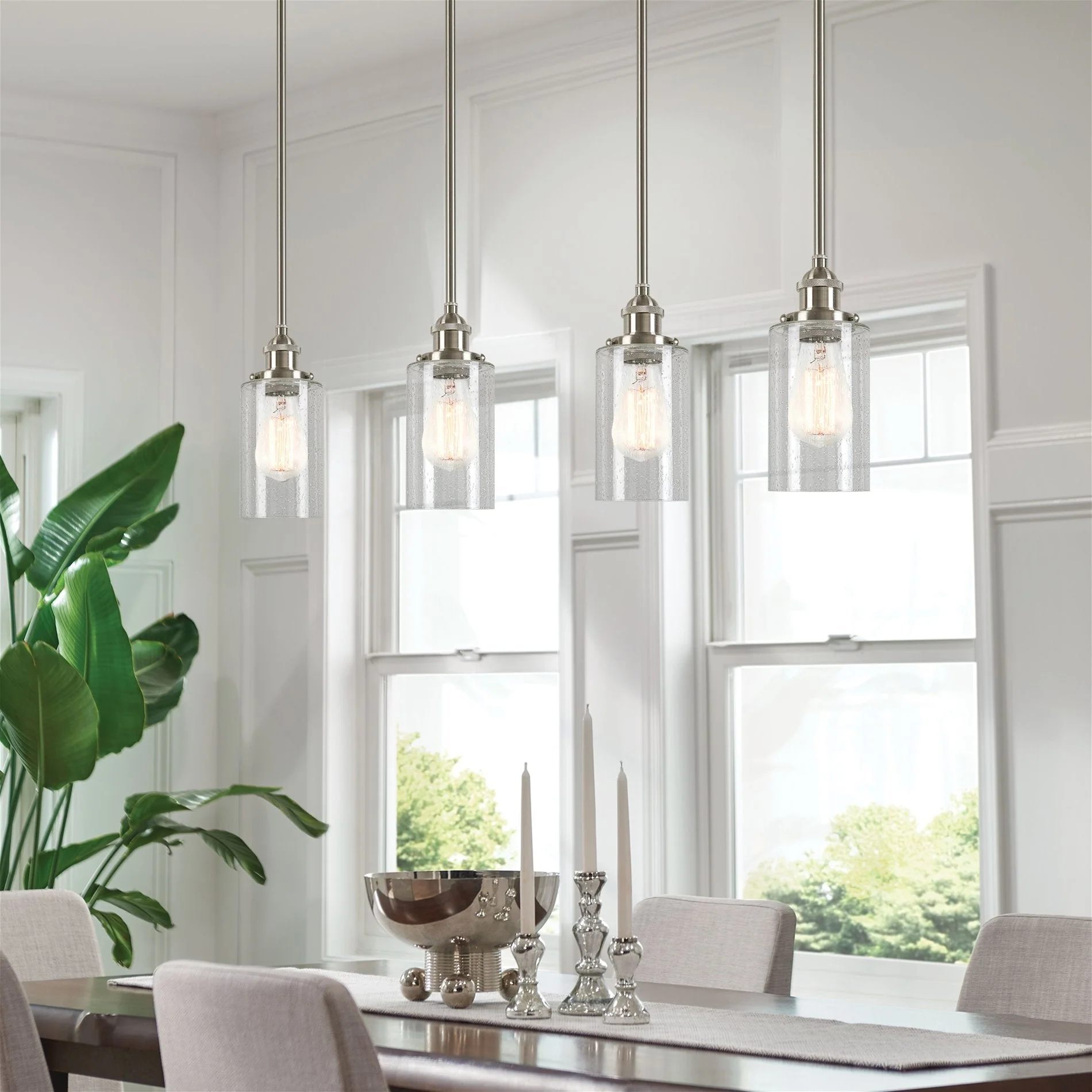 Brentwood 6 Clear Seeded Glass Shade Replacement, 3-Pack