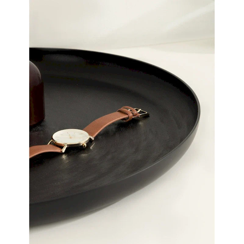 Kate and Laurel Stovring Round Metal Tray - 16  Diameter