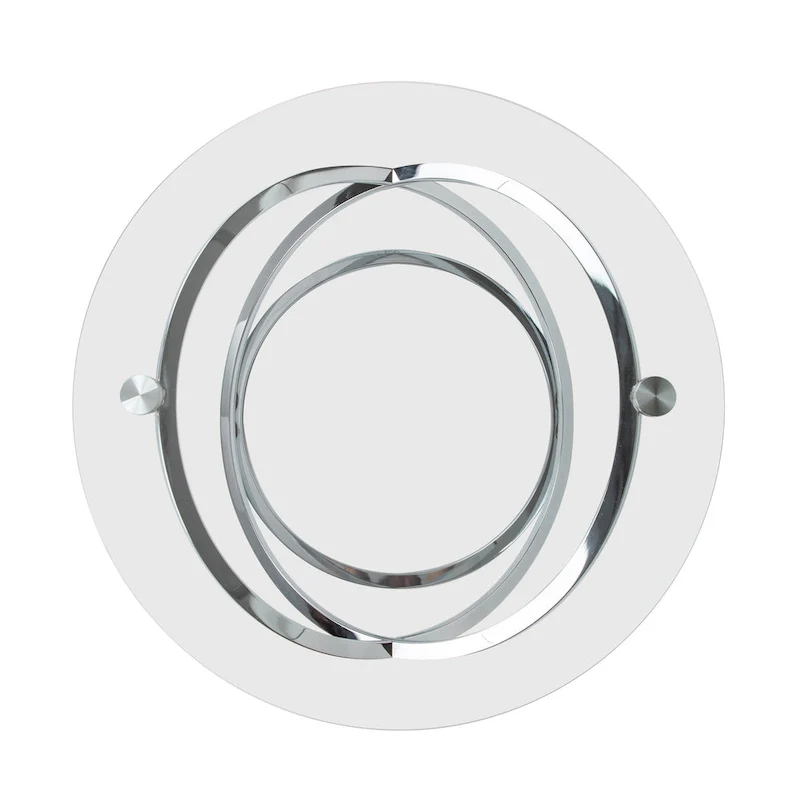 Galaxy Cross Base Tempered Glass Round Coffee Table