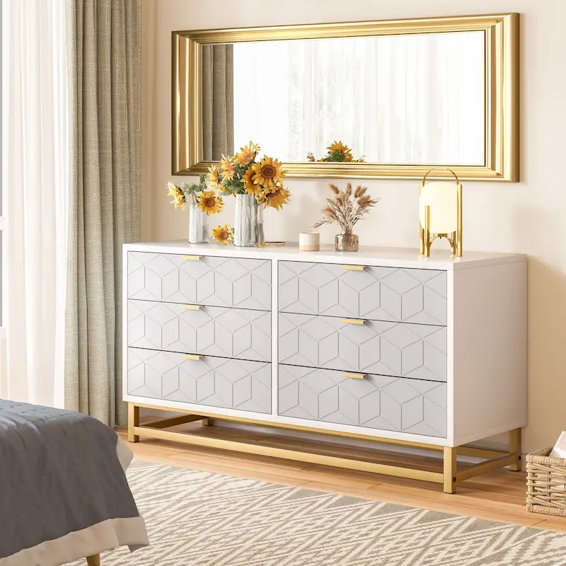 6 Drawer Dresser For Bedroom With Modern Style