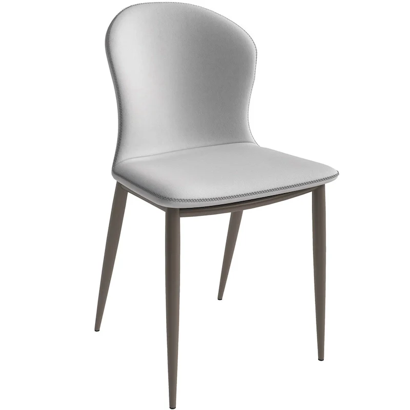 Modern Upholstered Fabric Dining Chair with Metal Legs, Mosaic Style Kitchen Side Chair