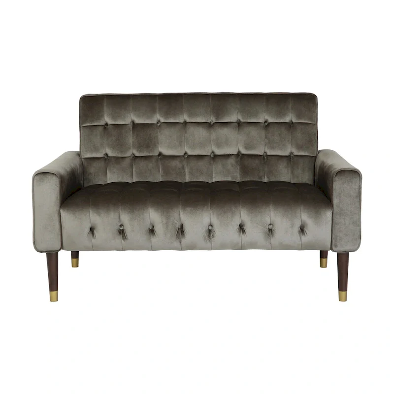 Harnett Tufted Velvet Tapered Leg Loveseat by Christopher Knight Home