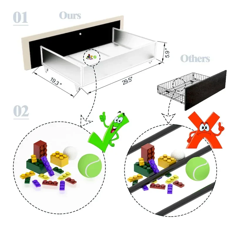 Epiphyllum Modern Velvet Twin Daybed with 2 Drawers and Ribbed Tufted Backrest by Christopher Knight Home