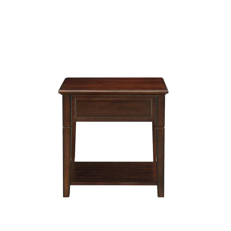 HomeRoots 24  Walnut Manufactured Wood Rectangular End Table With Drawer And Shelf - 22