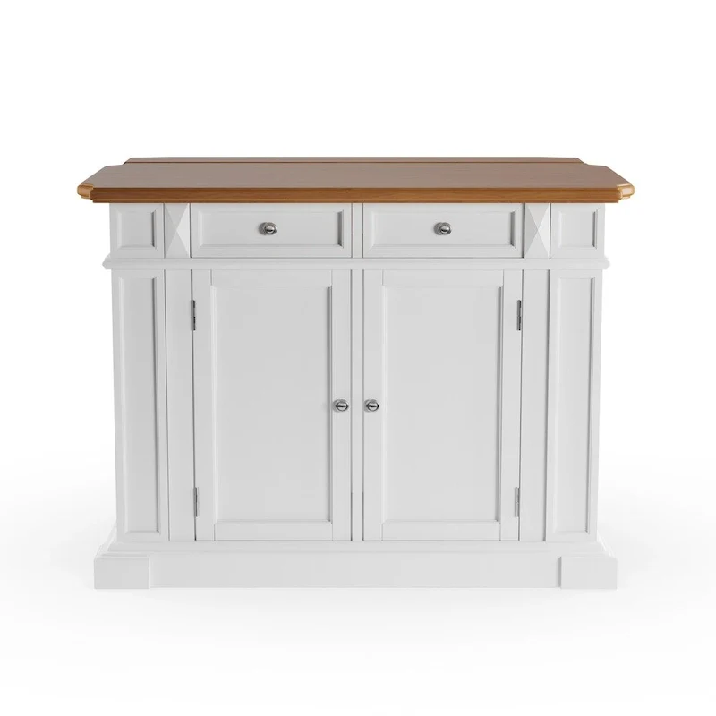 Copper Grove Cannington White Distressed Oak Kitchen Island