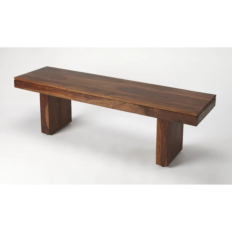 Brown Wood Tall Bench - 57