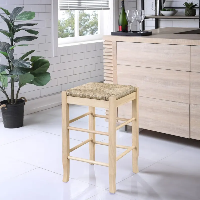 SQ Rush Backless Wood 24-inch Counter Stool