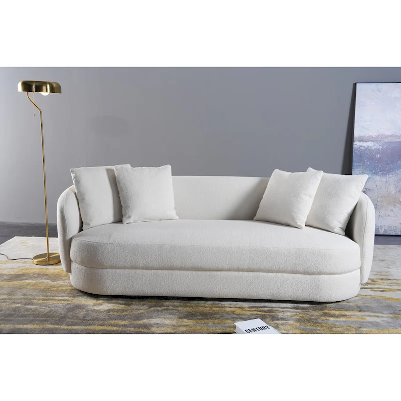 Haas Japandi Style Luxury Modern Boucle Fabric Curved Sofa