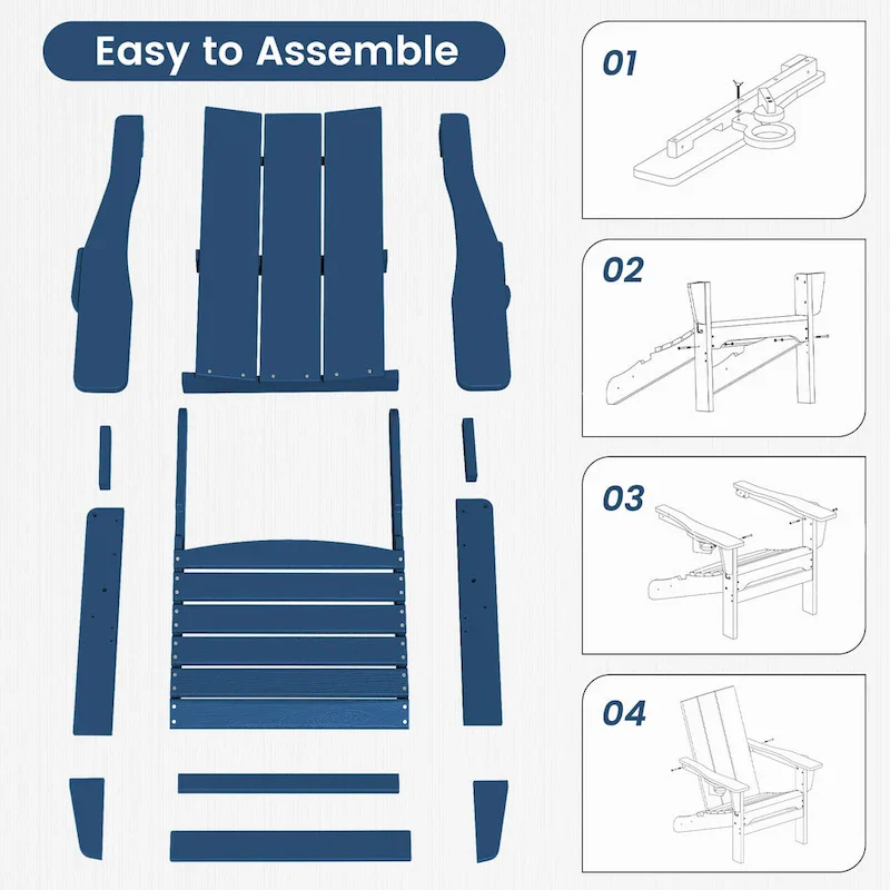 HDPE Modern All weather Adirondack Chairs with Cup-holders