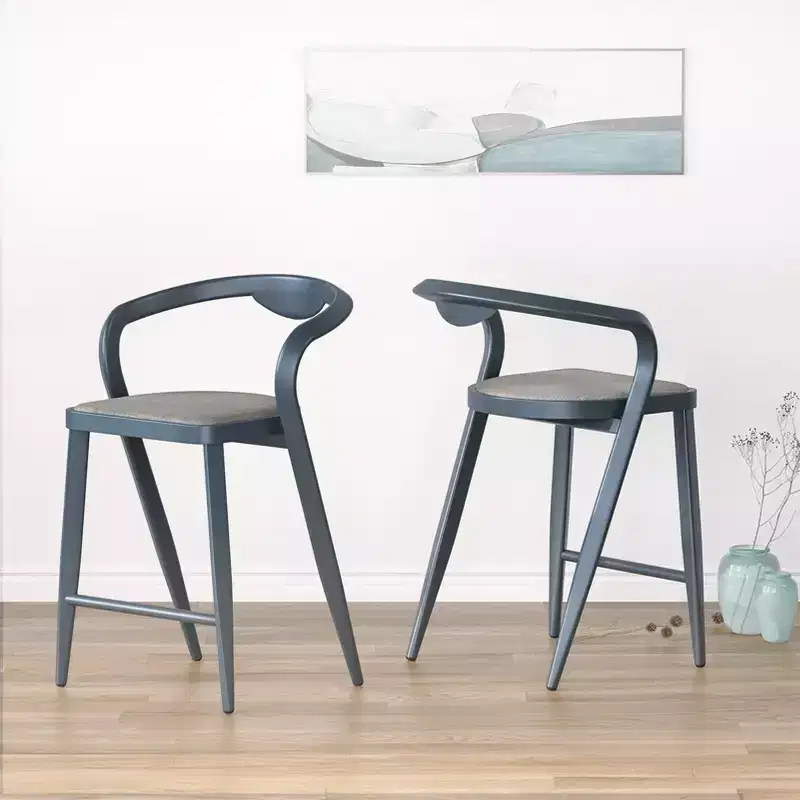 Bar Stools Set of 2, Swivel Counter Height Barstools with Back, Adjustable Modern Bar Chairs, Tall Armless Kitchen Island Stool