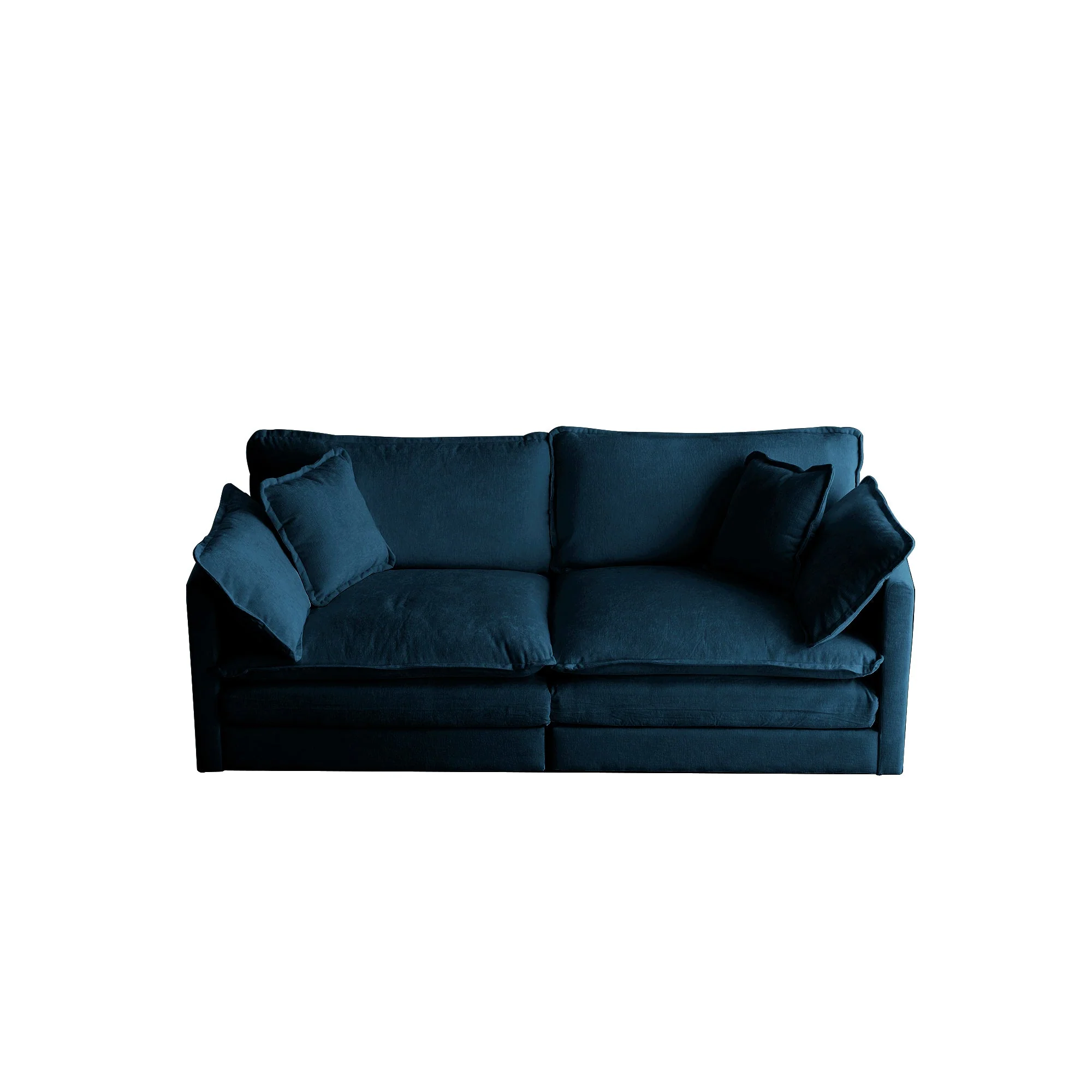 Walker Edison | Modern Chenille Cloud Loveseat Sofa Blue