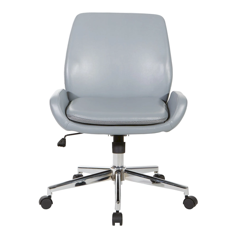 Office Chair with Faux Leather and Chrome Finish Base