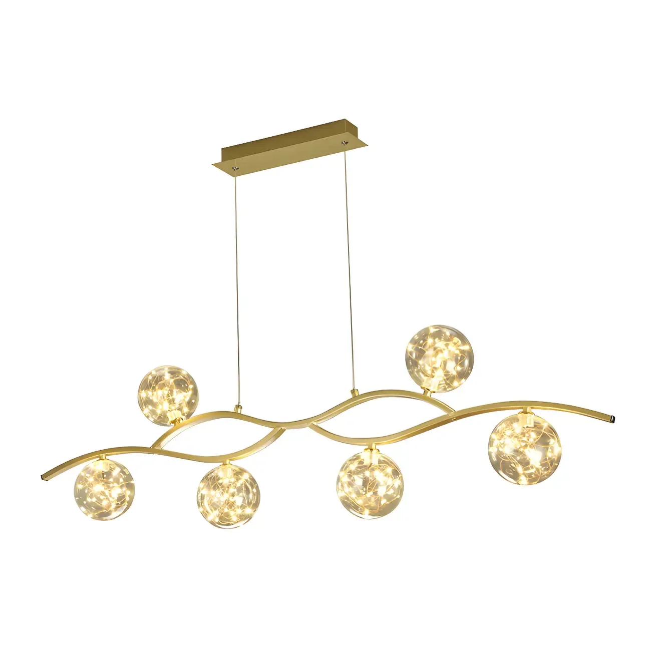 Modern Adjustable Clear Glass LED Pendant Light