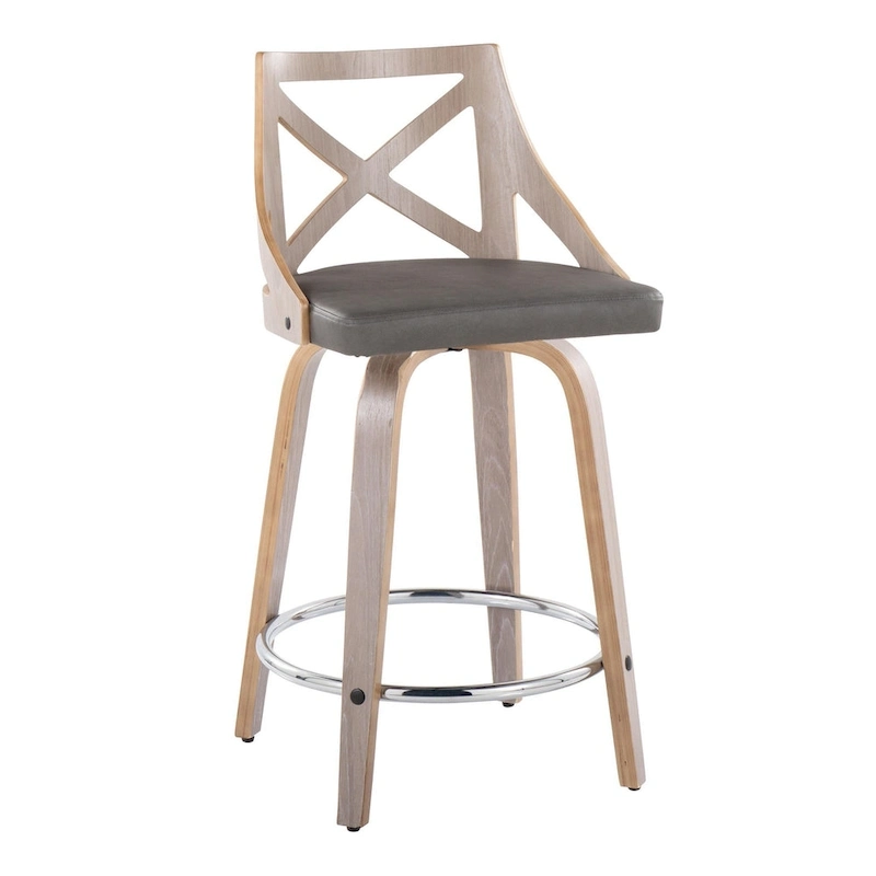 The Gray Barn Charlotte 24  Fixed-Height Counter Stool with Bent Wood Legs (Set of 2)
