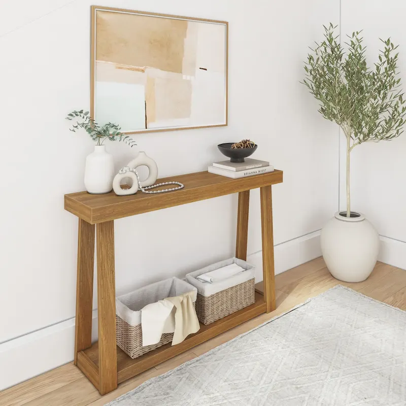 Plank and Beam Classic Console Table with Shelf - 46