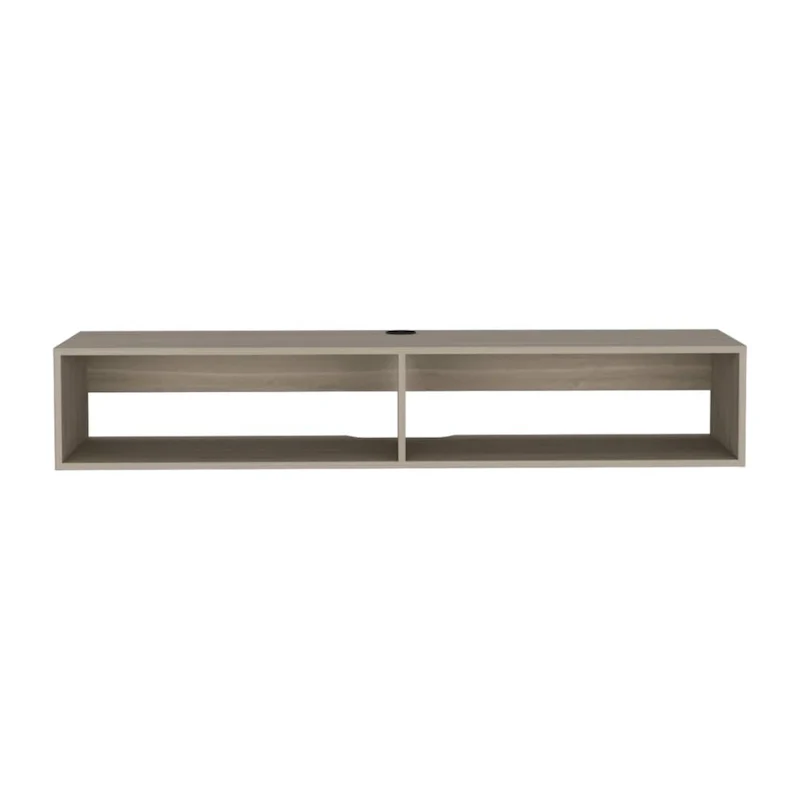 Modern TV Console Wall Mounted 59 Floating Media Stand with Shelves and Cable Management - 10.4H x 59.1W x 12.6D