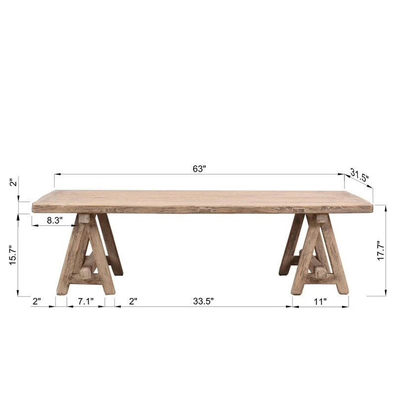 63 Long Rimini Coffee Table Weathered Natural