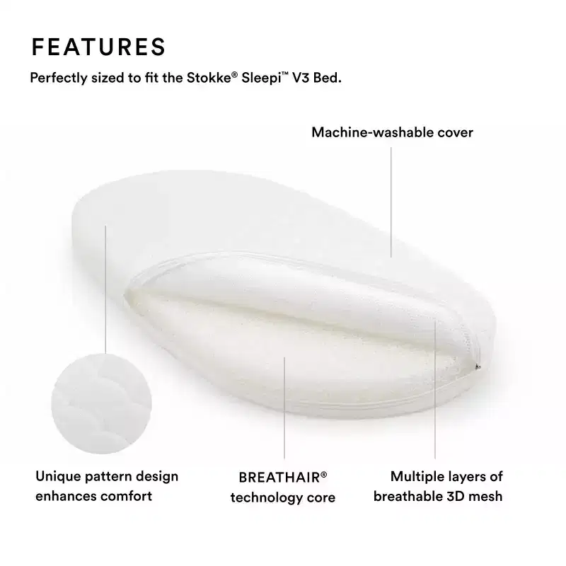 Stokke Sleepi Bed 1.3" Breathable Foam Crib Mattress